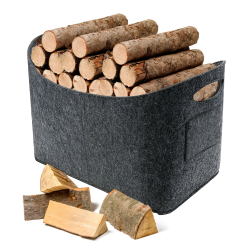 Filztasche Kaminholz, Milduall Extra Große Filzkorb mit Griff 63L Holzkorb 53x40x30cm Faltbar und Verdickte Brennholzkorb Multifuktionale Aufbewahrungskorb für Einkaufen Spielzeug Zeitungen Kleidung Angebot bei HelloDeals