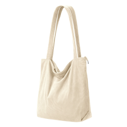 Cord Uni Tasche Shopper Damen,Beige Schule Handtasche Groß Schultasche Umhängetasche Tote Bag Unitasche Arbeitstasche mit Reißverschluss Fächern,Geschenk für Sie Damen Angebot bei HelloDeals