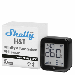 Shelly H&T Gen3 Schwarz | WLAN Smart Temperatur- und Feuchtigkeitssensor | Fernsteuerung | Smarte Szenen | Benachrichtigungen | Datenspeicherung | Kein Hub Erforderlich | Alexa & Google Home Angebot bei HelloDeals