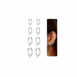 4 Paar Kleine Creolen Silber 925 Für Damen Hypoallergen 18k Creolen Gold Cartilage Ohrringe Set Für Mehrere Piercings 6/8/10/12mm Angebot bei HelloDeals