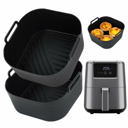 BYKITCHEN Airfryer Silikonform für Cosori/Chefman Mini Heißluftfritteuse 2L, Heißluftfritteuse Zubehör für Airfryer Klein 1-2 Personen, Silikoneinsatz Silikon Einsatz Backform Angebot bei HelloDeals