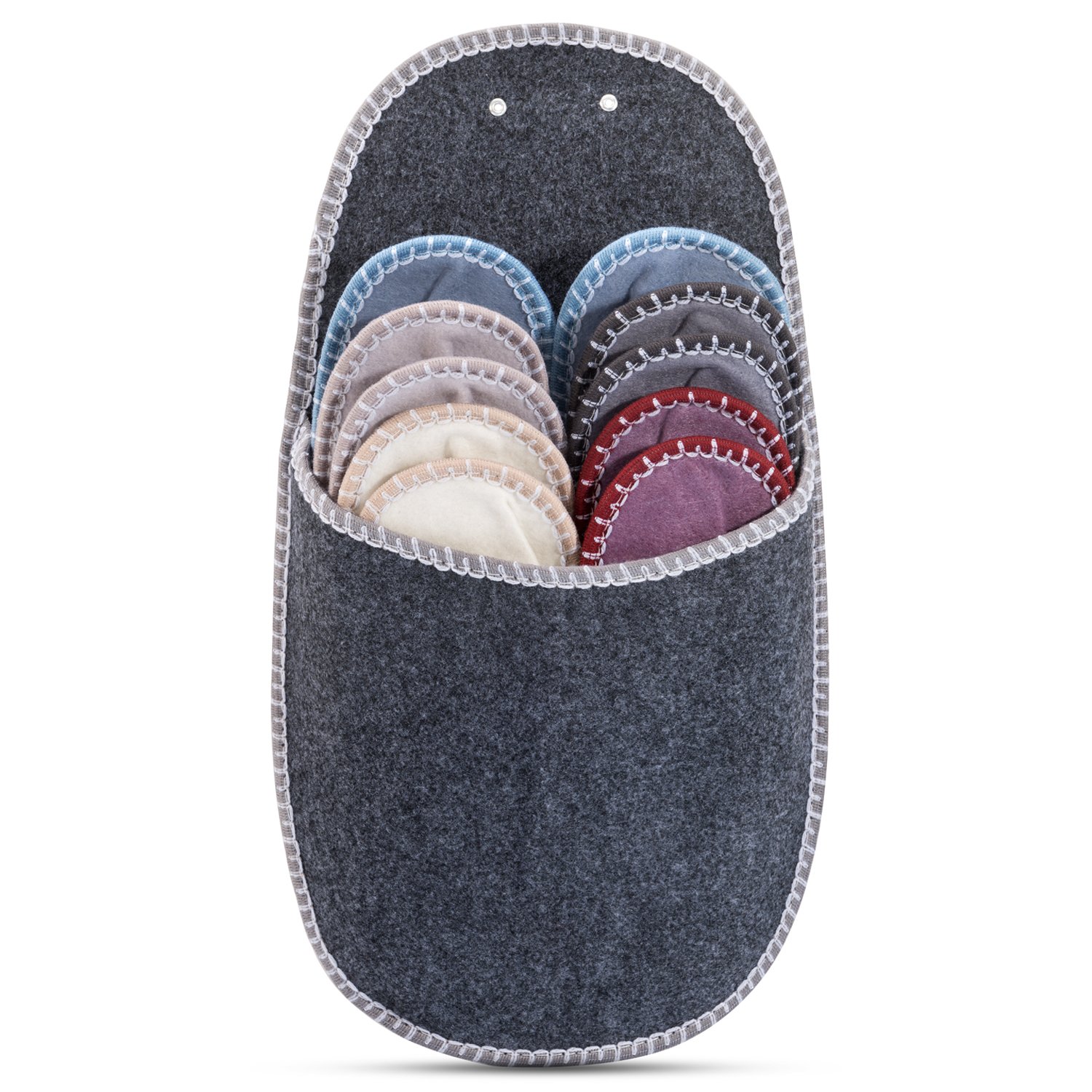 ONVAYA Hausschuhe 5er-Set Filzpantoffel grau, Größen: 37/39, 40/43, 43/45 Angebot bei HelloDeals