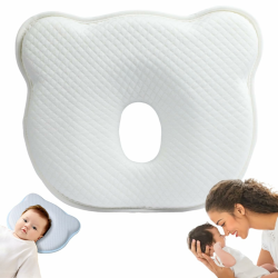 Babykissen Kopfkissen Neugeborene Memory Foam Reisekissen Kinder Kissen Babykissen Gegen Plattkopf Mini Kissen für Baby Kleinkinder Nacken Lenden und Kniestütze (Weiß) Angebot bei HelloDeals