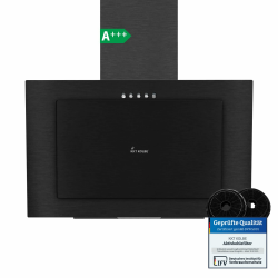 KKT KOLBE A+++ Dunstabzugshaube 60 cm | Umluft Abluft | Kopffrei | Wandhaube | Schwarz Stahl | LED-Beleuchtung | 3 Gebläsestufen | inkl Aktivkohlefilter | VTH6004S Angebot bei HelloDeals
