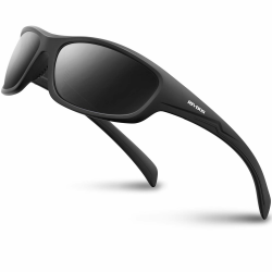 RIVBOS Sonnenbrillen Fahrradbrille Radsportbrillen Sportbrille für damen herren Polarisierte TR90 Superleichtes Unzerbrechlicher Rahmen UV400 Wandern Laufen Golfen und Fischen RB832 32-schwarzgrau Angebot bei HelloDeals