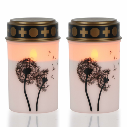 Eldnacele Weiße flackernde LED Grabkerzen mit 6-Stunden-Timer, batteriebetrieben, wasserdichte flammenlose Grabkerzen-Gedenkkerze (2er Pack) Angebot bei HelloDeals