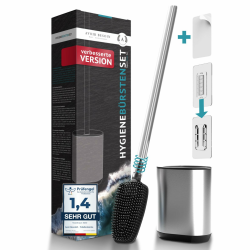 AVOIR BESOIN Klobürste Silikon Edelstahl mit Halter und langem Stiel | Toilettenbürste WC Bürste Klobürstenhalter Toilettenbürstenhalter Toilet Brush Angebot bei HelloDeals