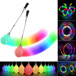 LED Poi Bälle Set für Kinder & Erwachsene - Leuchtendes Premium-Spielzeug für Anfänger & Profis | LED Pois Kinder Jonglage | Jonglierset & Lightpainting Zubehör | Feuer Poi Kugeln & Leuchtbälle 1 Angebot bei HelloDeals
