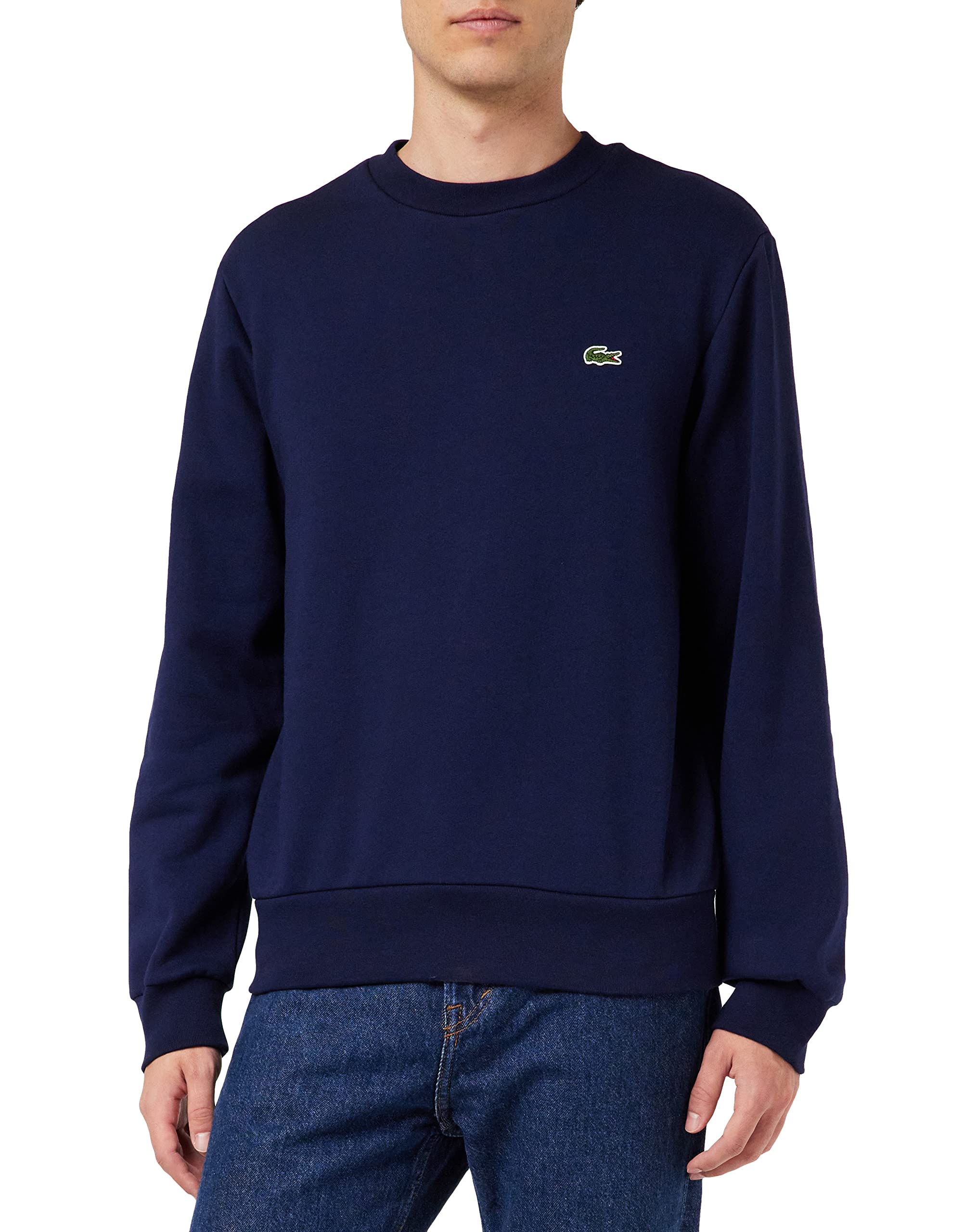 Lacoste Herren Sweatshirt aus Gebürsteter Bio-Baumwolle Sweatshirt L Marineblau Angebot bei HelloDeals