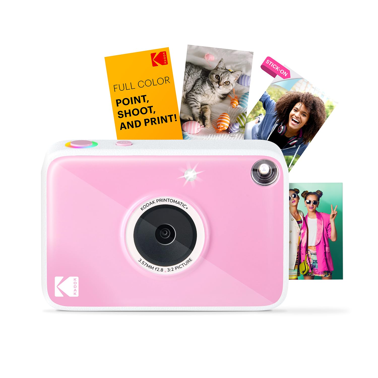 Kodak Printomatic+ Sofortbild Digitalkamera 10MP mit RGB LED, druckt Vollfarb-Fotos auf Zink 2x3” Papier – Rosa Angebot bei HelloDeals