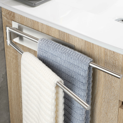 Handtuchhalter Ohne Bohren Silber 180° Schwenkbar Handtuchstange Selbstklebend Handtuchhalter 304 Edelstahl Badetuchhalter Doppelter Habdtuchhalterung Bad Angebot bei HelloDeals