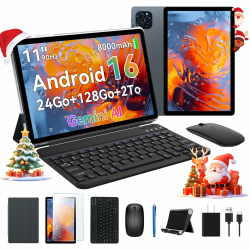 2026 Neues Tablet mit Tastatur Android 16-24 GB RAM + 128 GB ROM, Tablet 11 Zoll mit Widevine L1, 8000 mAh Akku, Octa-Core, 5G WiFi/GMS Tablets mit Stift und Maus, Hülle Angebot bei HelloDeals