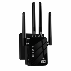 WLAN-Extender-Signalverstärker für bis zu 6.000 m² und 60 Geräte, WLAN Verstärker mit großer Reichweite und Ethernet-Anschluss, Zugangspunkt, 1-Tasten-Einrichtung Schwarz300 Angebot bei HelloDeals