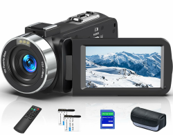 Videokamera 8K 64MP Camcorder 18X Digitalzoom IR Nachtsicht Vlogging Kamera, 3,0 Zoll UHD Touchscreen WiFi Videokamera für YouTube mit SD-Karte, 2,4G Fernbedienung und 2 Batterien DV106 Angebot bei HelloDeals