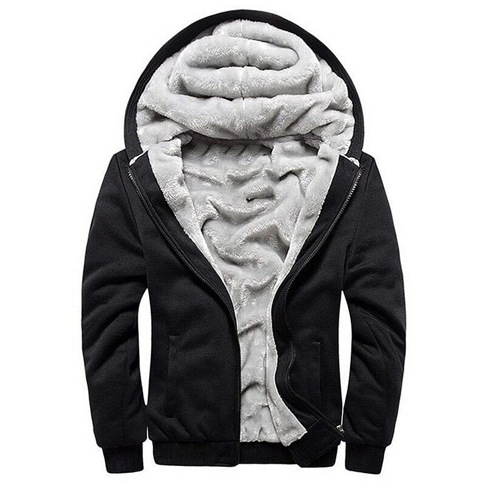 MANLUODANNI Kapuzenpullover Herren, Men's Hoodie Dicker Pullover Jacke Sweatjacke Fleece Kapuzenjacke Classic Sweater Casual Kapuzenpulli Sweatshirt Mit Reißverschluss Schwarz 11 XL Angebot bei HelloDeals