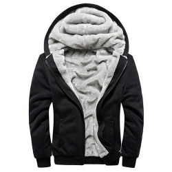 MANLUODANNI Kapuzenpullover Herren, Men's Hoodie Dicker Pullover Jacke Sweatjacke Fleece Kapuzenjacke Classic Sweater Casual Kapuzenpulli Sweatshirt Mit Reißverschluss Schwarz 11 XL Angebot bei HelloDeals