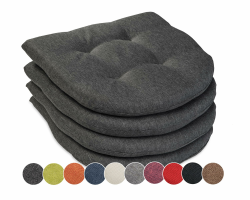 sunnypillow 4er Set Stuhlkissen 40x40 cm - Sitzkissen Stuhl 5cm dick - Sitzpolster für Stühle, Bänke in Haus und Garten - Indoor, Outdoor Auflage für Esszimmerstuhl oder Küche - Anthrazit - Made in EU Anthrazit 40 x 40 x 5 cm - 4er Set Angebot bei HelloDeals