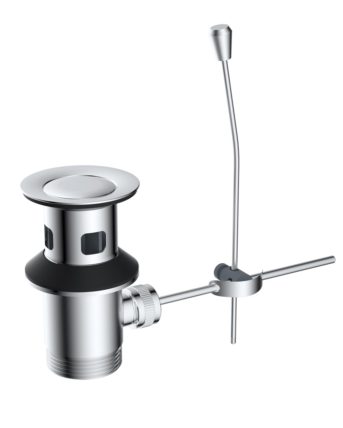 Hibbent Zugstange Ablaufgarnitur mit Überlauf Ablauf Waschbecken Ablaufventil Exzenter Überlaufgarnitur Waschbeckenstöpsel 1 1/4 Stöpsel Zugstangengarnitur für Waschtisch-Chrom Angebot bei HelloDeals