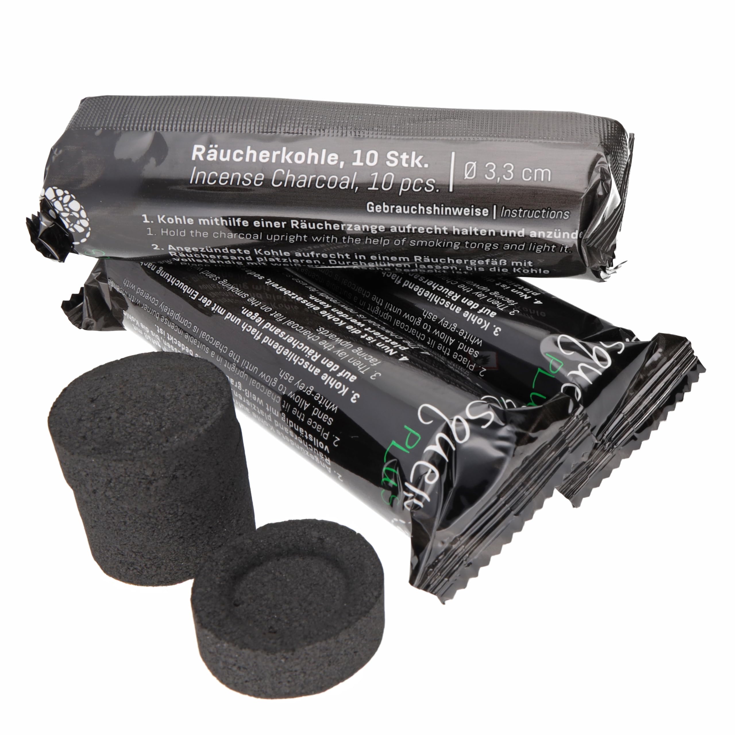 Räucherkohle 33 mm – 3 Rollen (30 Tabletten) | Selbstzündende Kohletabletten mit Räuchermulde | Gleichmäßige Glut für Harze & Kräuter | Stylische Schwarze Verpackung Lebensquelle Plus Angebot bei HelloDeals