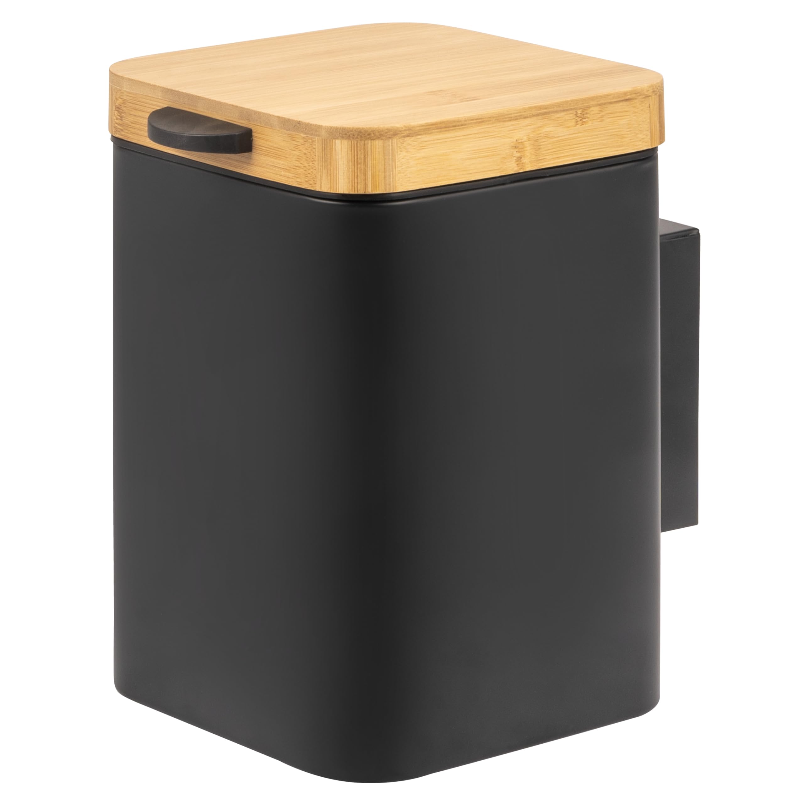 bremermann Wand-Kosmetikeimer 3 l, Badmülleimer 2-Wege-Montage, eckig (Schwarz) Angebot bei HelloDeals