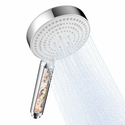 OFFO Duschkopf mit Filter, 13cm Duschkopf Groß mit 6 Strahlarten, Handbrause mit Filtration in 20 Schichten, Duschbrause für Duschkopf Wassersparend, Shower Head, Duschkopf mit Kalkfilter, Chrom+Weiß Duschkopf Chrom Angebot bei HelloDeals