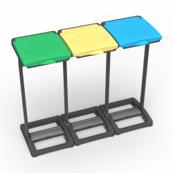 Mongardi: Mr. B Tris Mülltonnenbox aus Polypropylen-Harz, einfach zu montieren, für Müllsäcke von 80 – 110 l, robust, für Innen- und Außenbereich, 97 x 36 x 80 cm Angebot bei HelloDeals