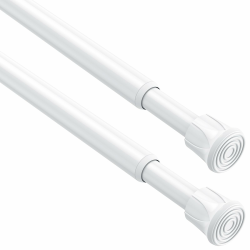 2 Stück Ausziehbare Gardinenstange ohne Bohren, Weiß,Länge 40 bis 70 cm, Ø13mm Teleskopstange, Für Fenster, Kleinere Schränke, Küche und Badezimmer, Klemmstange zur Anbringung von Gardinen 40-70CM(2 Stück) Weiß Angebot bei HelloDeals