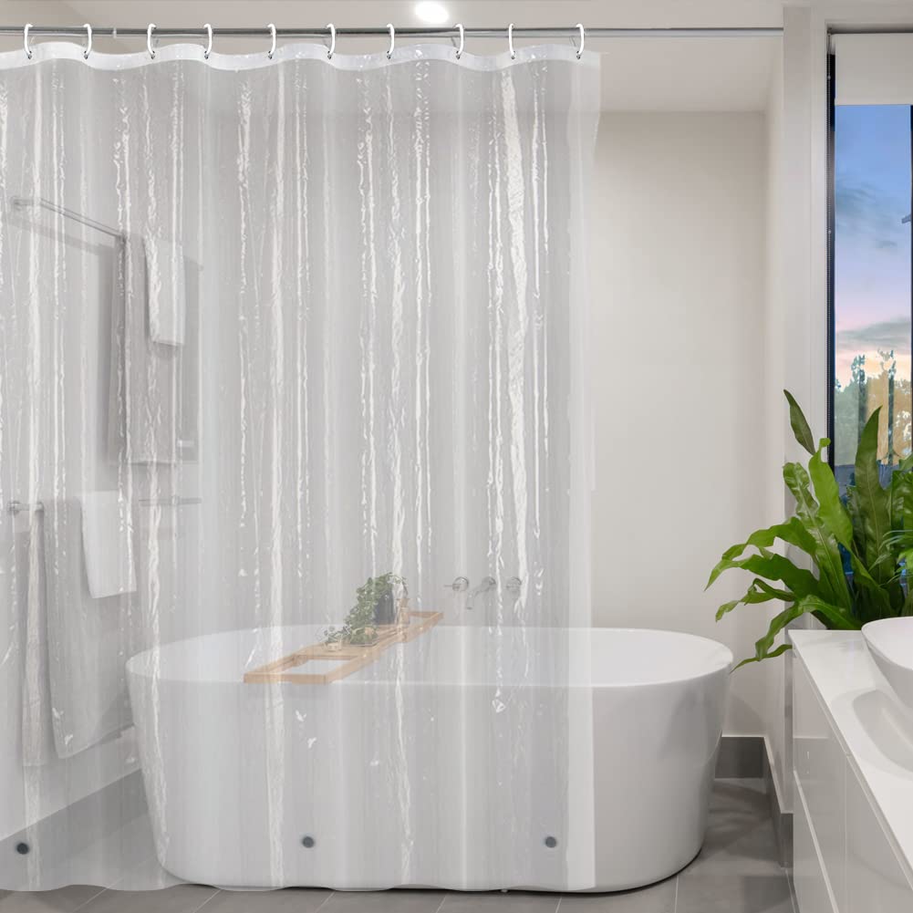 YISURE Duschvorhang Transparent Schmal 120 x 200, Durchsichtiger Duschvorhang Klar Wasserdicht Waschbar für Badewanne mit Magnet, Breite 120 x Höhe 200cm Transparent H200 x B120 cm (1er Pack) Angebot bei HelloDeals