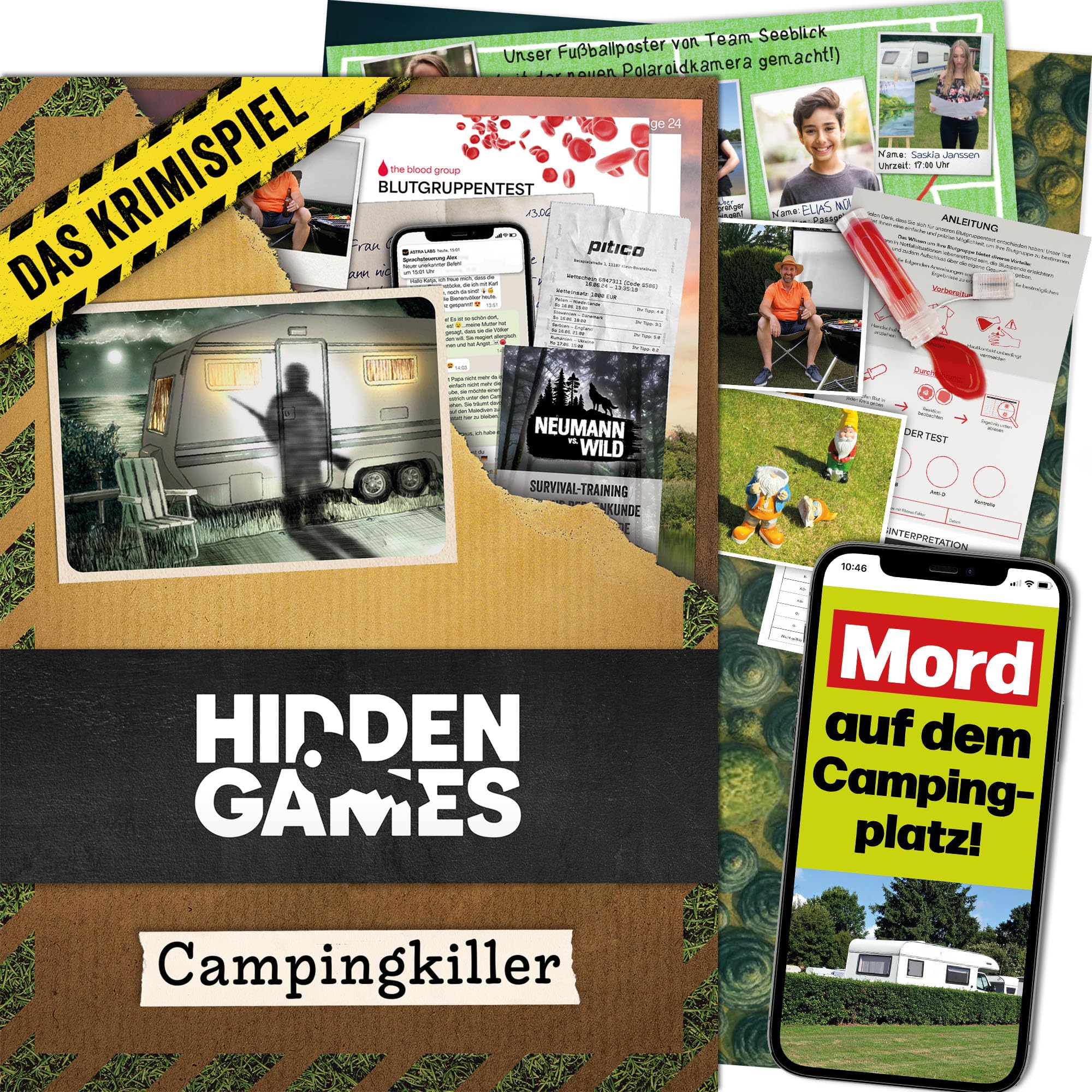 Hidden Games Tatort – Campingkiller – Kriminalfall lösen – spannendes Detektivspiel – Fallakte Spiel – Krimispiel – Escape Room Spiel – Tatortspiel – Mordfall lösen Angebot bei HelloDeals