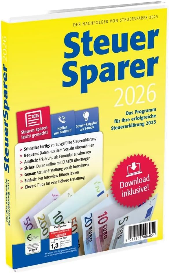 Steuersparer 2026 CD für Steuererklärung 2025 Lidl Steuer Sparer Steuersoftware incl. Downloadfunktion NEU & OVP Angebot bei HelloDeals