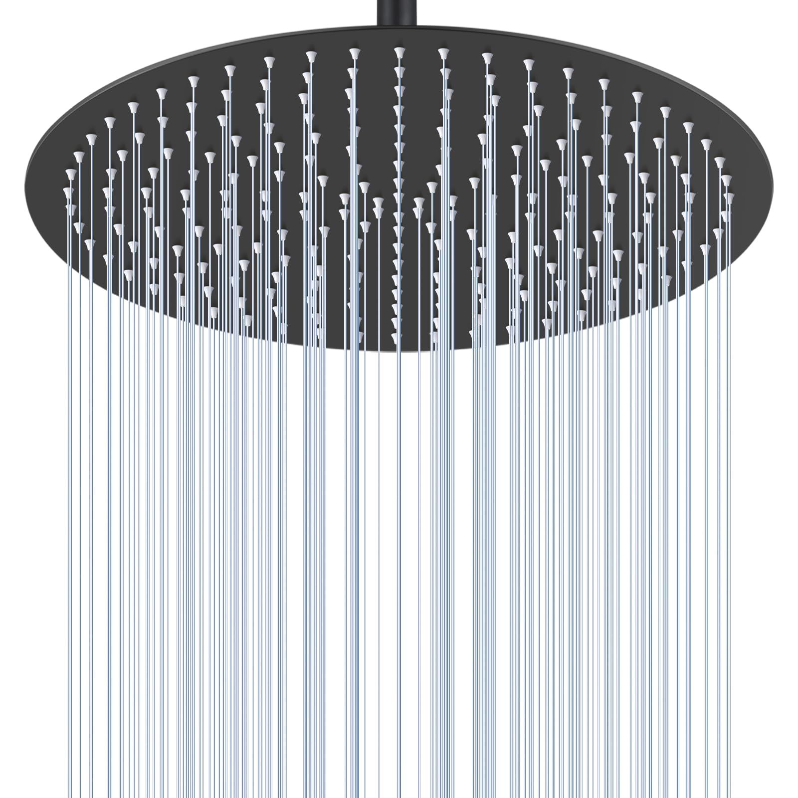 40CM Rund Regendusche Duschkopf Schwarz, 16 Zoll Wasserfall Duschkopf Wassersparend, Ganzmetall-Edelstahl 304, Decken Regenduschköpfe mit 230 Anti-Verstopfungs-Silikondüsen 40CM B-mattschwarz Angebot bei HelloDeals