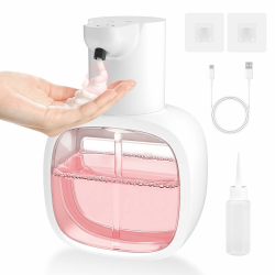 Automatischer Seifenspender, Dalugo 500mL No Touch Schaumseifenspender Wandbefestigung ohne Bohren, IPX5 Wasserdicht Seifenspender Automatisch, Wiederaufladbar Elektrischer Weiß für Bad Weiß Schaumseifenspender Angebot bei HelloDeals