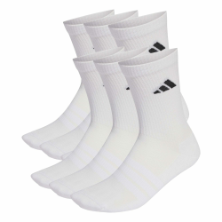 adidas Unisex Cushioned Crew Socks 6 Pair Pack Socken 43-45 white/white/black Angebot bei HelloDeals