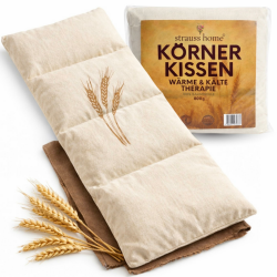 Körnerkissen groß – Mikrowellengeeignetes Wärmekissen gegen Verspannungen in Nacken, Schultern und Rücken – natürliche Weizenkörner – 20x50 cm 50x20cm 1.0 Angebot bei HelloDeals