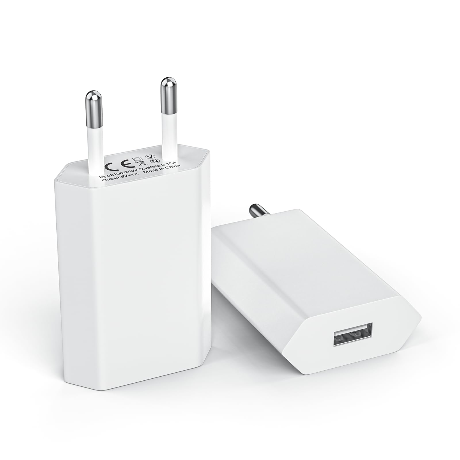 USB-Stecker, (2 Pack) USB-Netzstecker, für iPhone 11, 8, 7, 6, 6S, XR, XS, X, SE, Android, Samsung, Xiaomi, Huawei, Motorola, Sony, LG Smartphones, Kameras, MP3 usw, Universal 5V 1A Power Adapter 5w*2-Weiß Angebot bei HelloDeals
