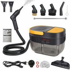 2500W Dampfreiniger Handgerät mit Digitalanzeige, Hochdruck Dampfreiniger für Zuhause, Handdampfreiniger mit Aufsätzen für Sofa, Fliesen, Küche & Bad, Steam Cleaner mit Bürstenaufsätzen (Gelb) Angebot bei HelloDeals