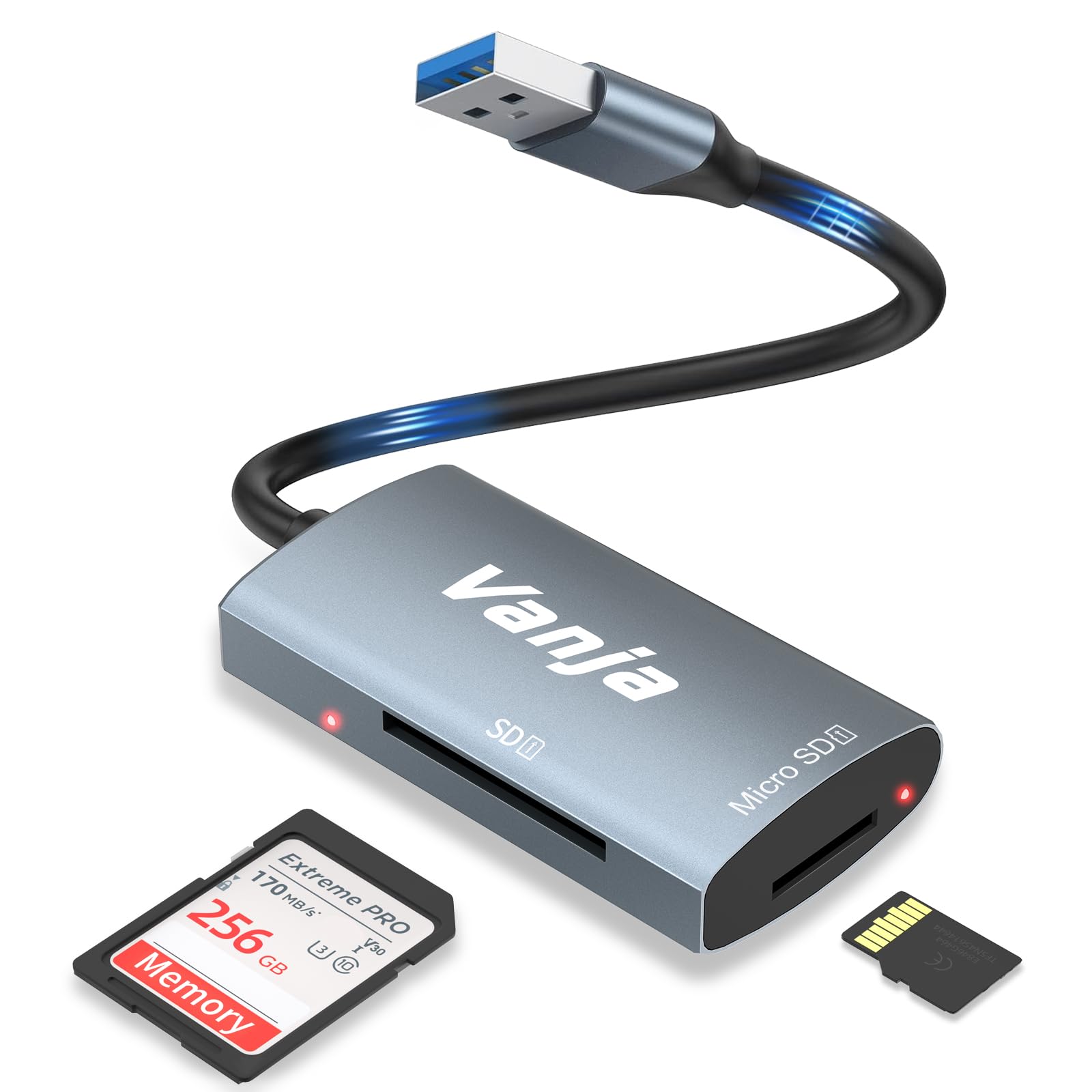 Vanja SD Kartenleser, High-Speed USB 3.0 Speicherkartenleser Adapter für SD, SDXC, SDHC, Micro SD, MMC Angebot bei HelloDeals