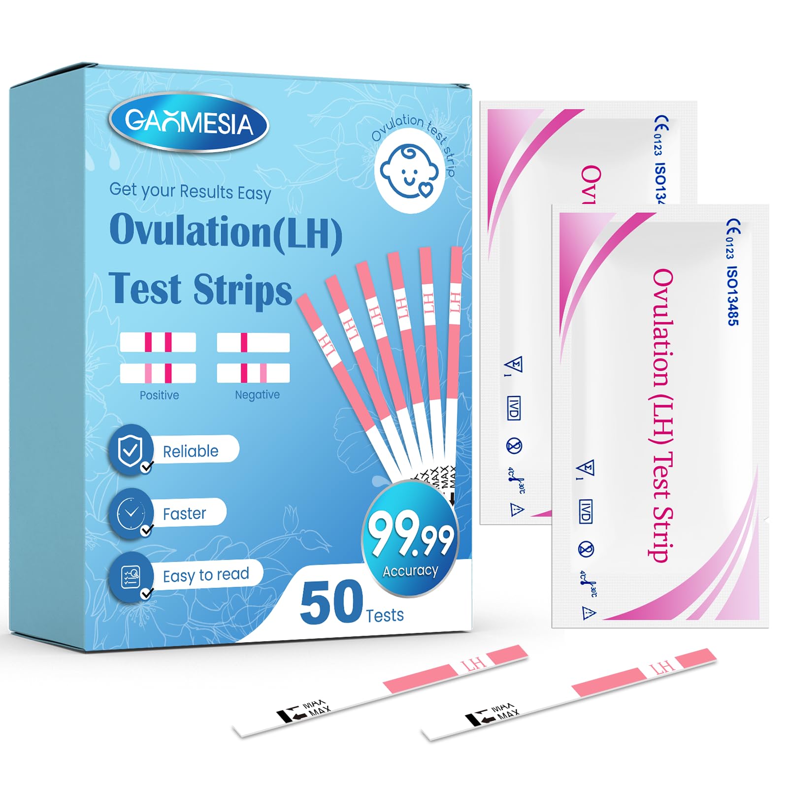 50 Stück Ovulationstest Streifen, 25 miu/ml Sensitivität, Zuverlässige Teststreifen zur Bestimmung des Eisprungs, Fruchtbarkeits Testkit für Frauen Angebot bei HelloDeals