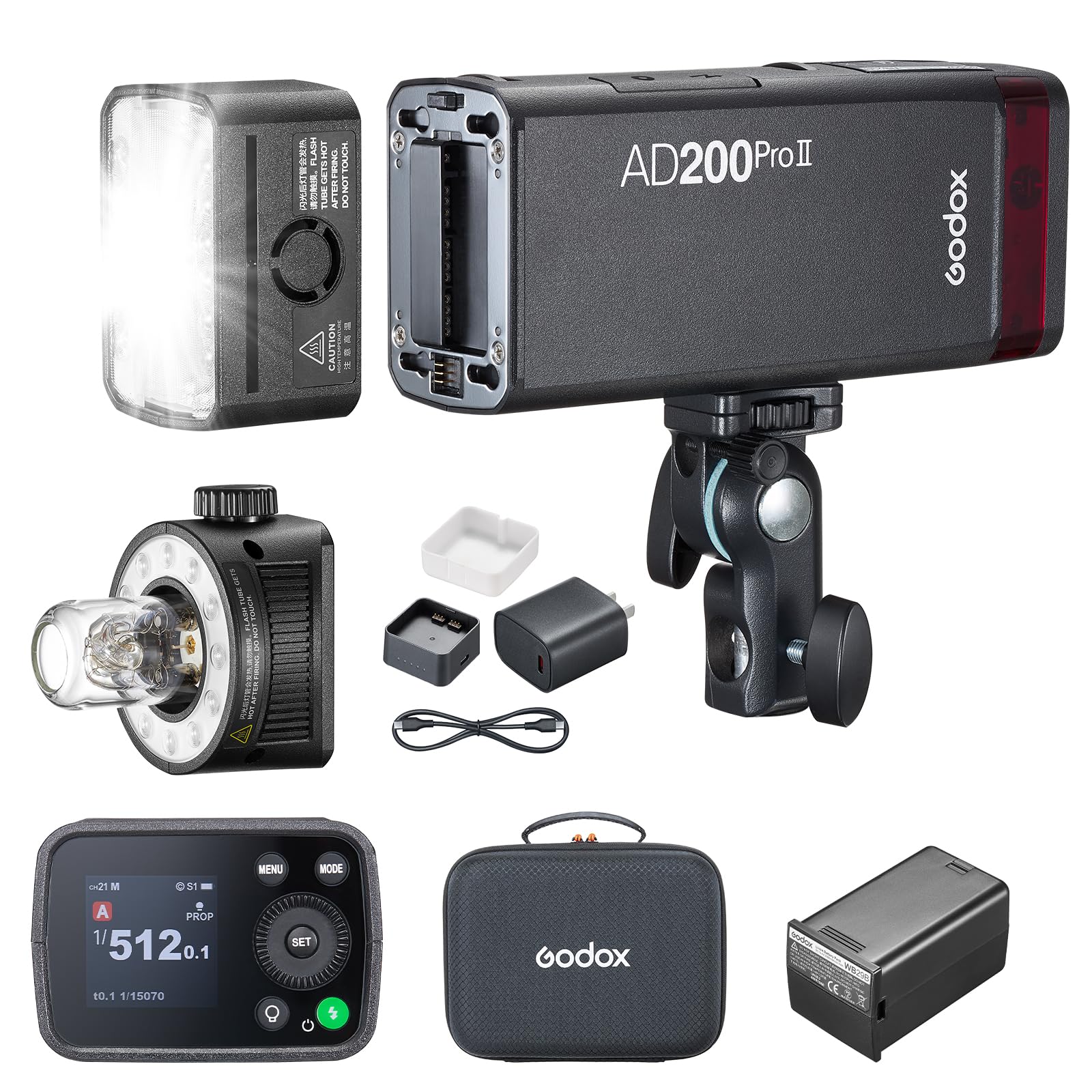 GODOX AD200ProII Aktualisierter 200Ws 2.4G Flash Taschenblitz, 1/512 bis volle Leistung, 10-stufige Leistungsanpassung, Farbtemperatur Konstantmodus ±100K AD200proii（2024） Angebot bei HelloDeals