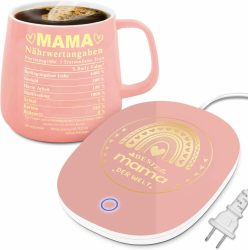 Mama Geschenk Tassenwärmer und Rosa Tasse Mama, Mama Büro Gadgets Kaffee Geschenk für Mama Tassenwärmer für Milch Kaffee, Geburtstagsgeschenk Muttertagsgeschenke für Mama. (Rosa) Angebot bei HelloDeals