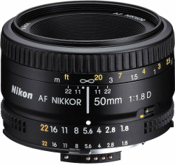 Nikon AF Nikkor 50mm 1:1,8D Objektiv (52mm Filtergewinde) Angebot bei HelloDeals
