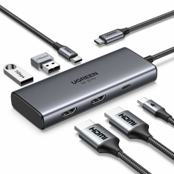 UGREEN Revodok 206 USB C Hub 2 HDMI Docking Station Dual HDMI, 3*USB Ports, PD 100W Schnellladen Kompatibel mit Surface, ThinkPad, Zenbook und mehr Angebot bei HelloDeals