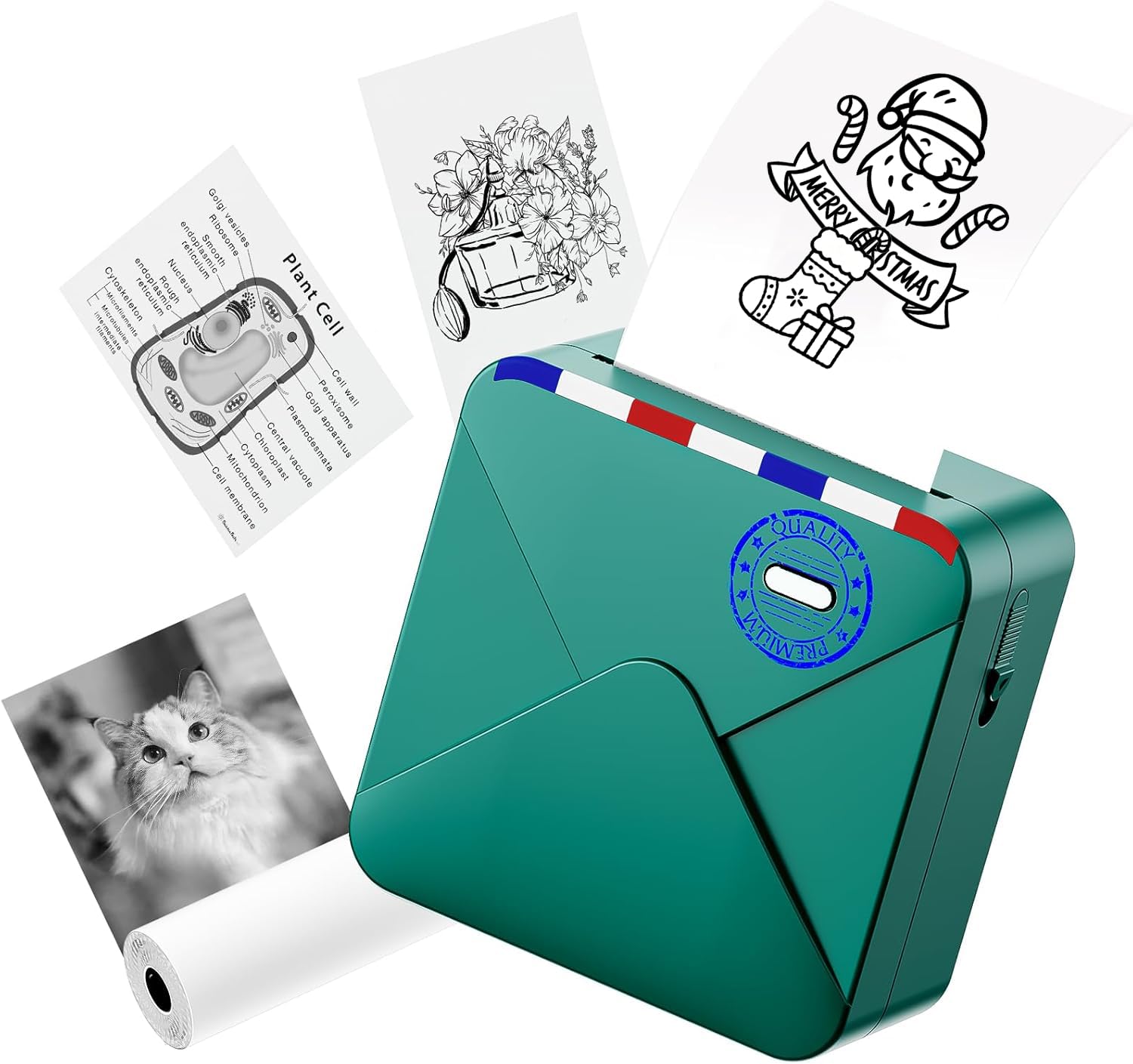 Mini Drucker für Smartphone-M02S Mini Sticker Drucker, Bluetooth Thermodrucker, Mini Fotodrucker für Handy, Minidrucker, Pocket Printer für Studium, Fotos, Scrapbooking, Geschenke grün Mini Drucker Angebot bei HelloDeals