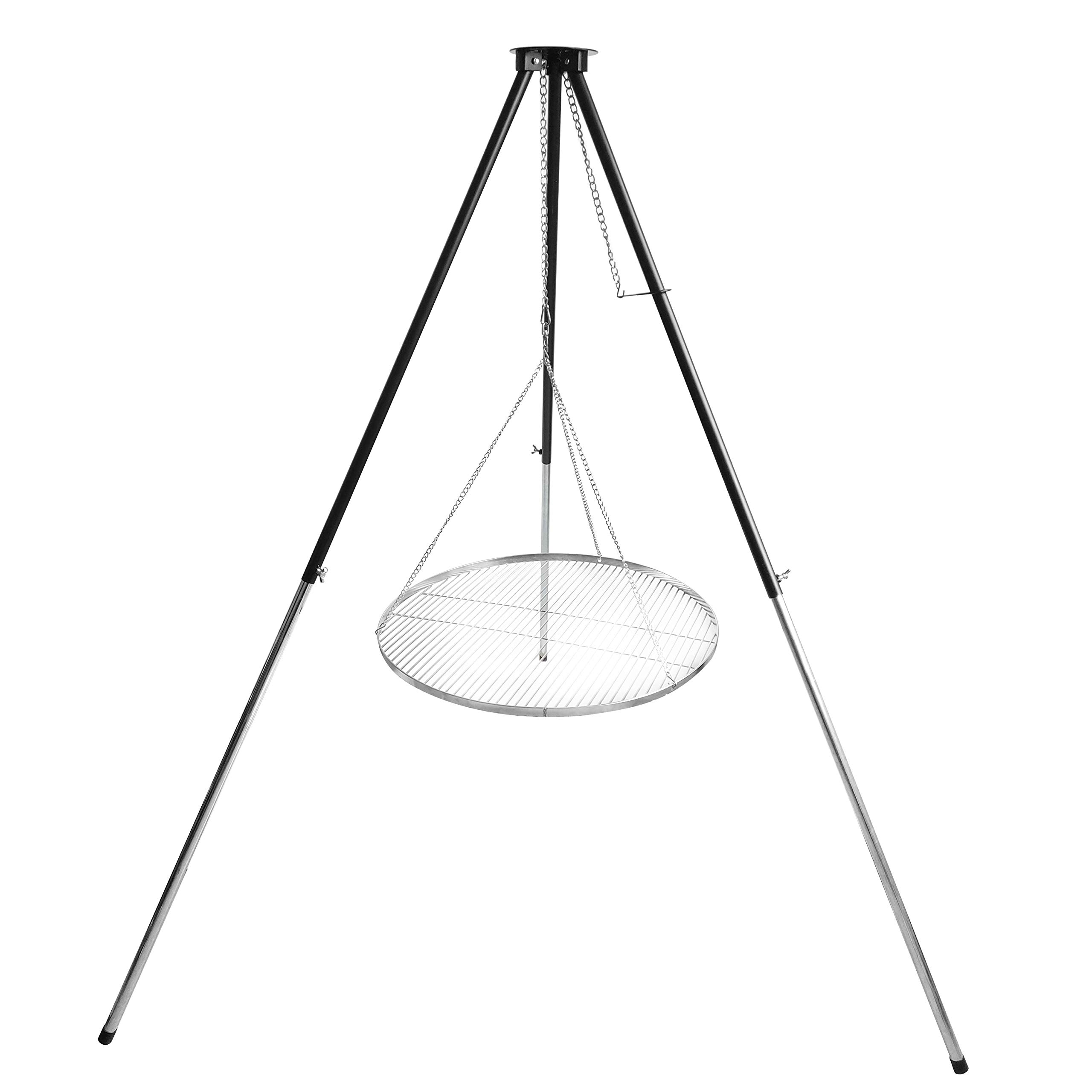 HERO24 T-180 Dreibein Schwenkgrill, stufenlose einstellung mittels Edelstahl Seil- stabile Ausführung aus galvanisierte Stahl und Pulverbeschichtung, ca. 1,85 m hoch. Ohne Grillrost! Angebot bei HelloDeals