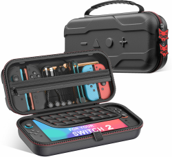 Tasche für Nintendo Switch 2 Konsole, Ultra Schutz Switch 2 Tasche mit Viel Platz für Switch 2 Konsole/10 Spielen/Anderes Zubehör, Switch 2 Tragetasche Hülle Case für Nintendo Switch 2 Skins Schwarz Angebot bei HelloDeals