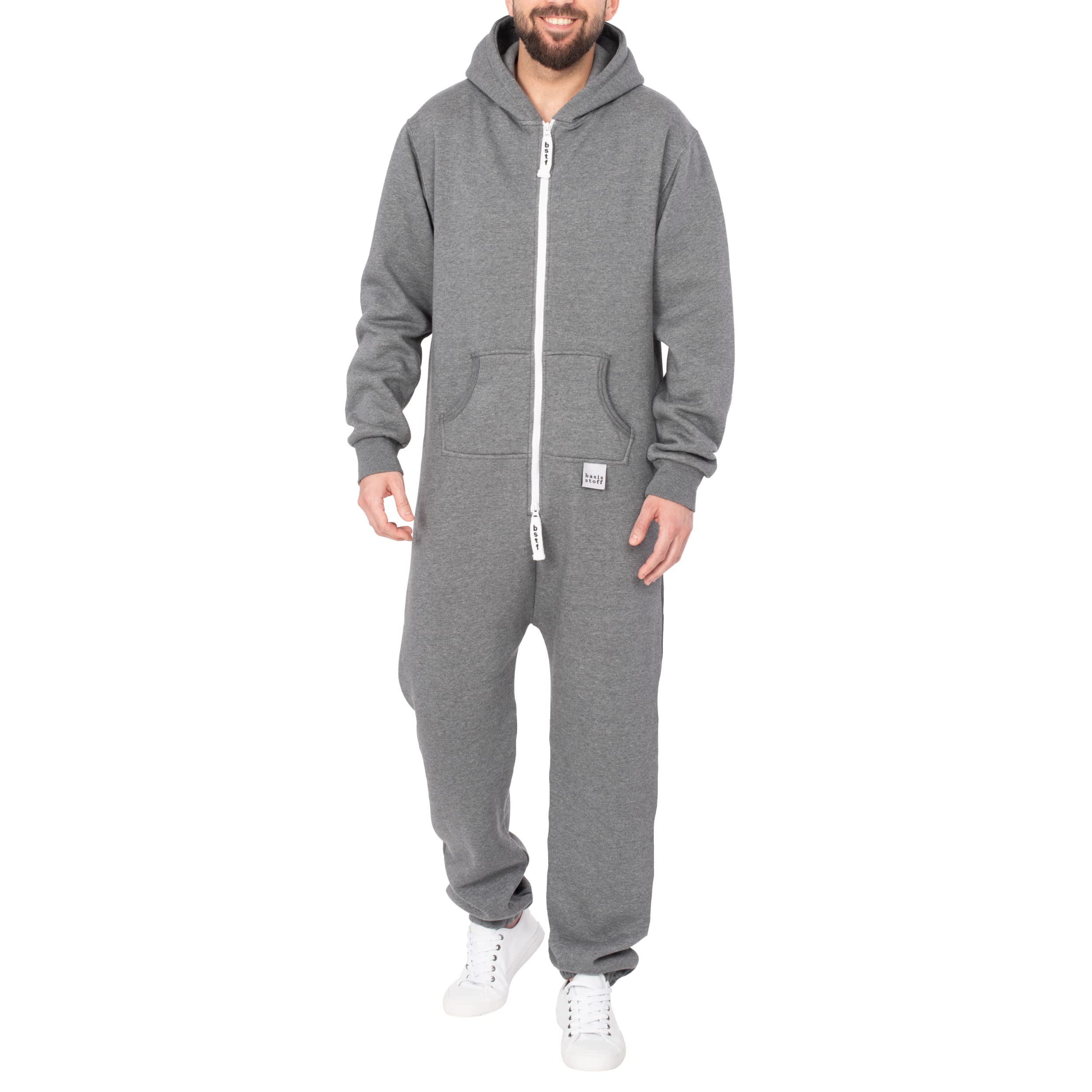 Sheeesh Herren Jumpsuit Overall Onesie Einteiler Hausanzug Baumwolle L Dunkelgrau Angebot bei HelloDeals