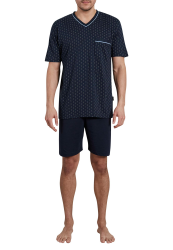 Götzburg Herren Shorty kurzer Pyjama Nachtwäsche 58 Navy Angebot bei HelloDeals