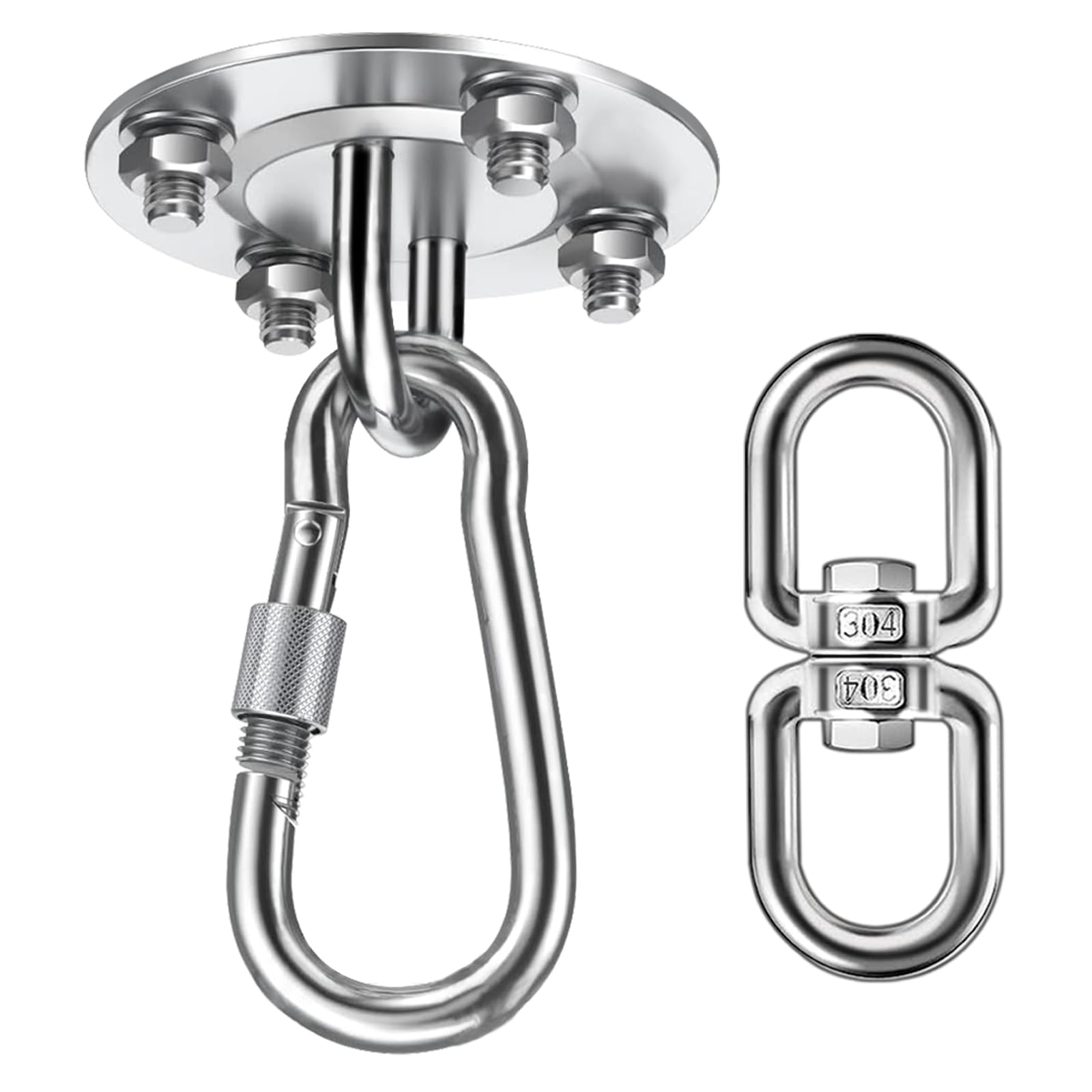 Nutabevr Edelstahl Deckenhaken Schwerlast,Hängesessel Premium 360° drehen Halterung bis 400KG,Deckenhaken für Boxsäcke,Schaukelhaken,Yoga,Hängematten Befestigung für Holzbalken und Betondecke Angebot bei HelloDeals