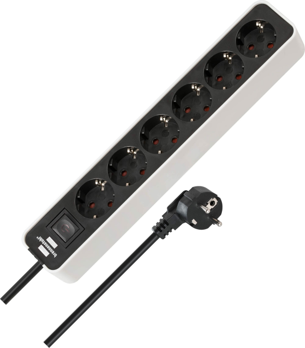 Brennenstuhl Ecolor Steckdosenleiste 6-Fach (Mehrfachsteckdose mit Schalter und 1,5m Kabel) schwarz/weiß weiß / schwarz 6-fach Angebot bei HelloDeals