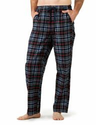 LAPASA Herren Schlafanzughose karierte Pyjamahose, Long Relaxhose Loungehose Freizeithose (M38 Baumwolle/M39 Baumwollflanell/M128 Fleece) L Wärmer: Baumwollflanell Baumwollflanell: Navy Blau + Rot Feines Gitter Angebot bei HelloDeals